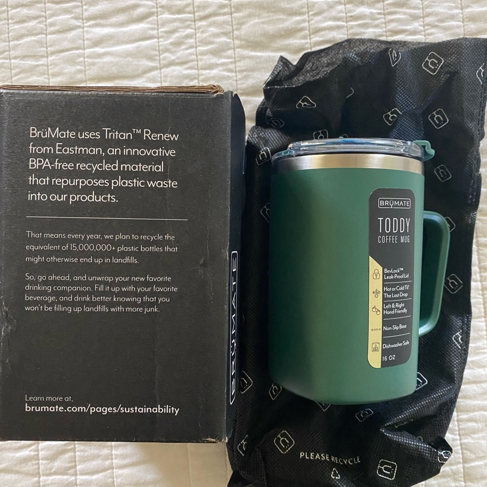 Brand New!! BRUMATE Toddy 16 oz Tumbler Mug Hunter Green Leakproof Hot or Cold